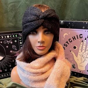 "Criss-Cross Cozy Boss" Charcoal Black Ear Warmer